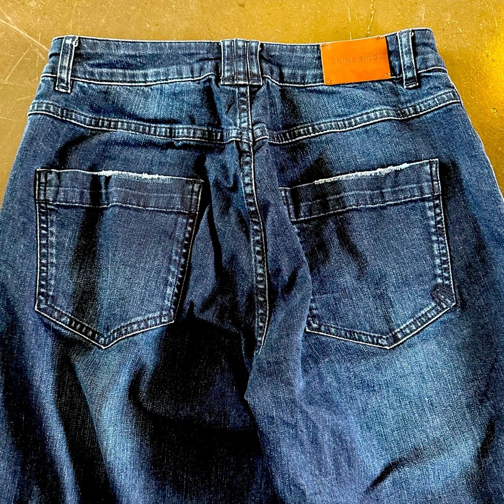 Anine Bing Patch Pocket Straight Leg Jeans - Picture 14 of 15